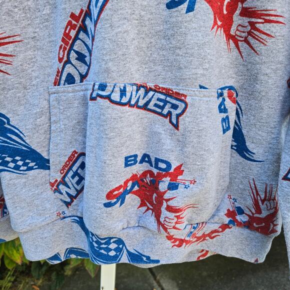 New Girl Order Sport Graphic Print Gray Hoodie size 8 Bad Sport We Bite - Picture 5 of 13